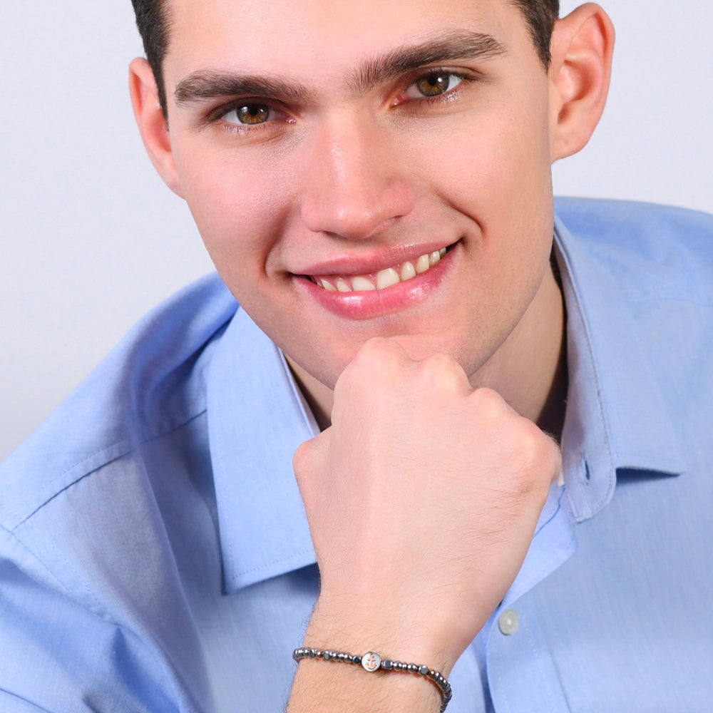 BRACCIALE UOMO IN ACCIAIO ANCORA IP ROSE GOLD