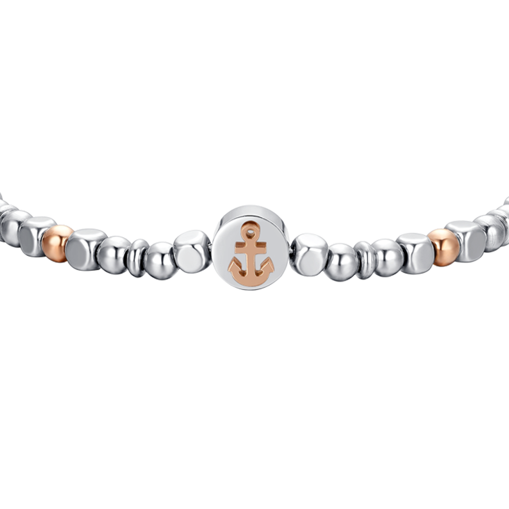 BRACCIALE UOMO IN ACCIAIO ANCORA IP ROSE GOLD