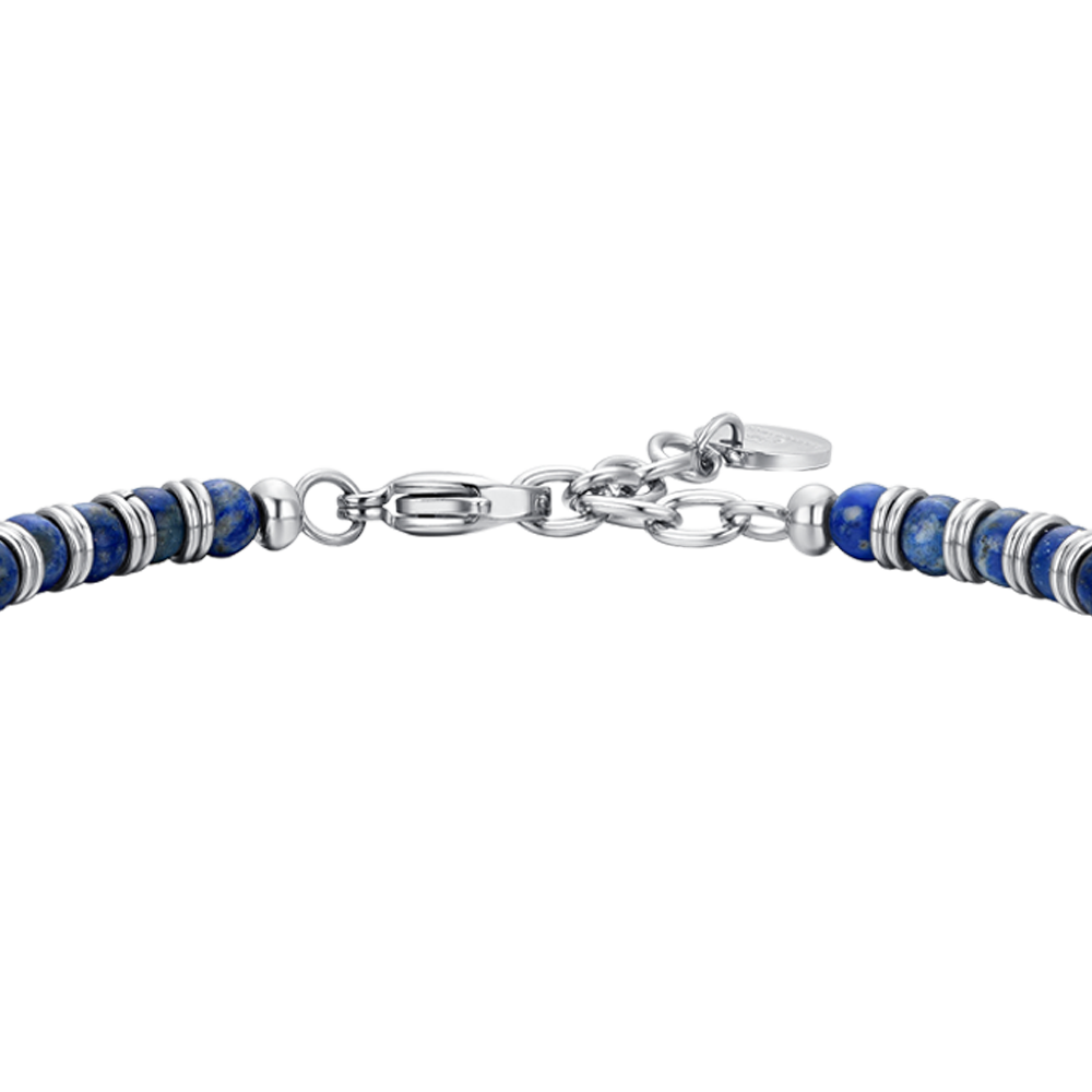 BRACCIALE UOMO IN ACCIAIO PIETRE LAPIS ED ELEMENTI IN ACCIAIO