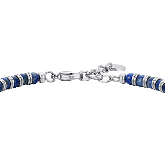 BRACCIALE UOMO IN ACCIAIO PIETRE LAPIS ED ELEMENTI IN ACCIAIO