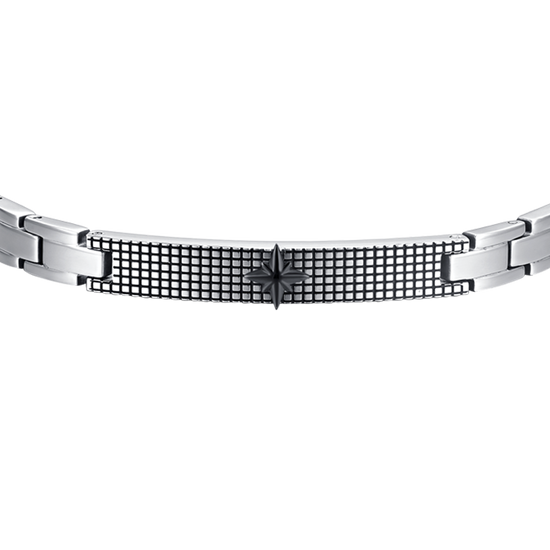BRACCIALE UOMO IN ACCIAIO ROSA DEI VENTI IP NERO