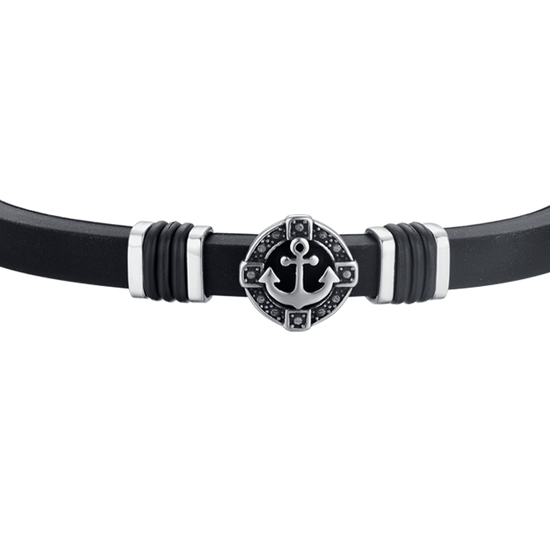 BRACCIALE UOMO IN SILICONE CON ANCORA
