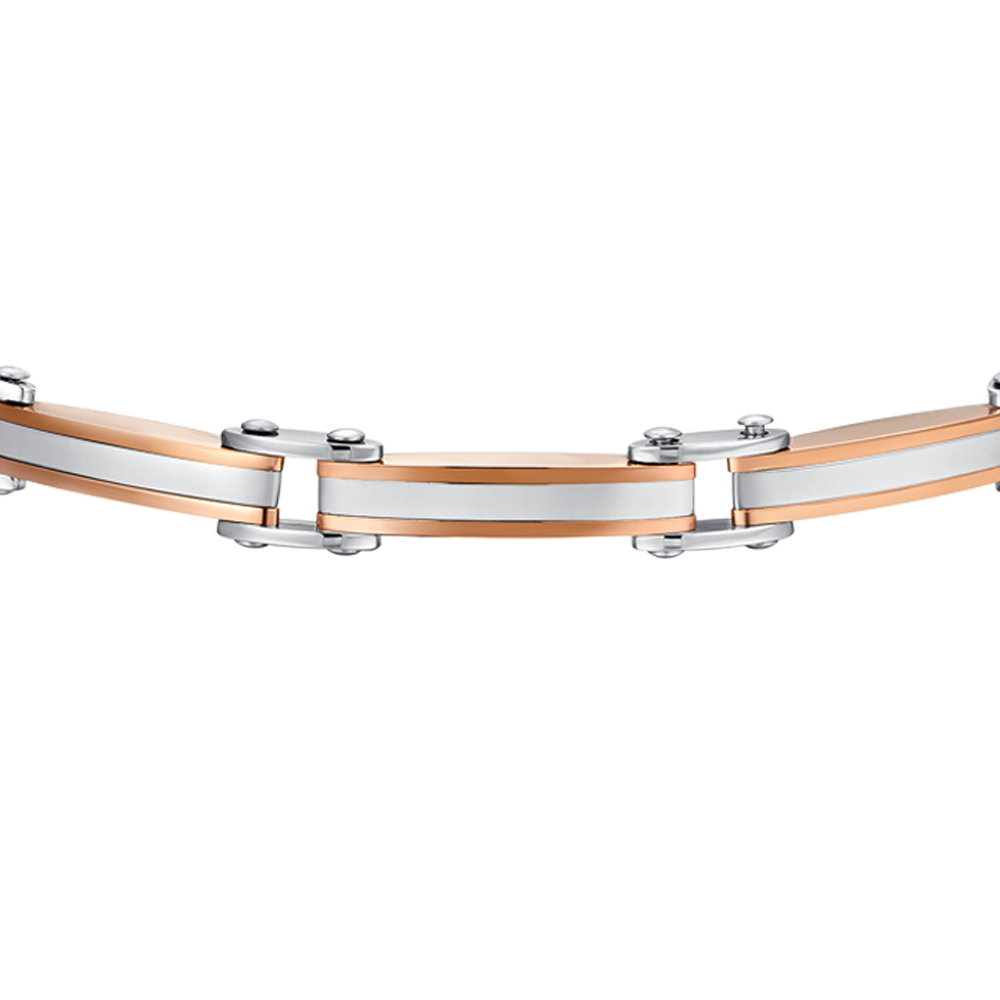 BRACCIALE UOMO IN ACCIAIO ELEMENTI IN ACCIAIO IP ROSE GOLD