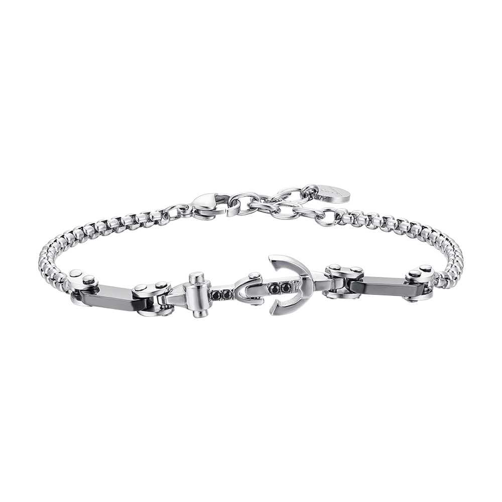Made By Nami Bracciale Unisex In Tessuto Minimalista Con Chiusura A Clip - Impermeabile E Regolabile - Colore Argento Scuro Retro