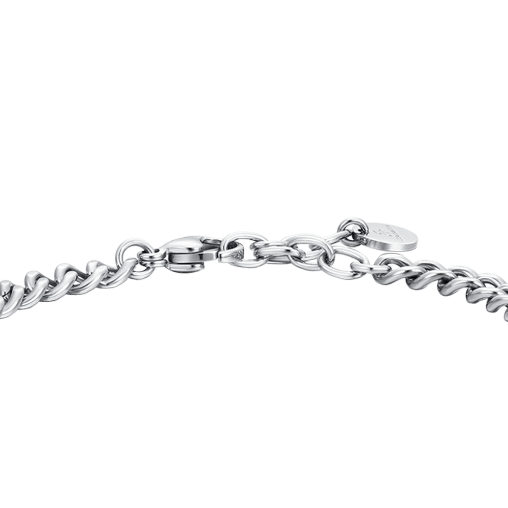 Hammered Rolò Big Bracelet in Sterling Silver Giovanni Raspini