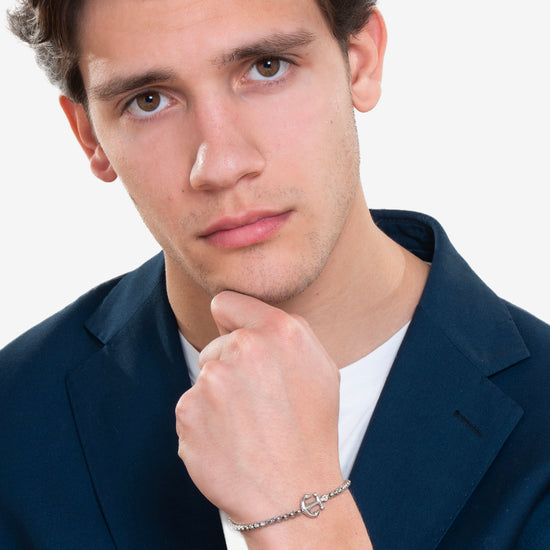 BRACCIALE UOMO IN ACCIAIO CON ANCORA