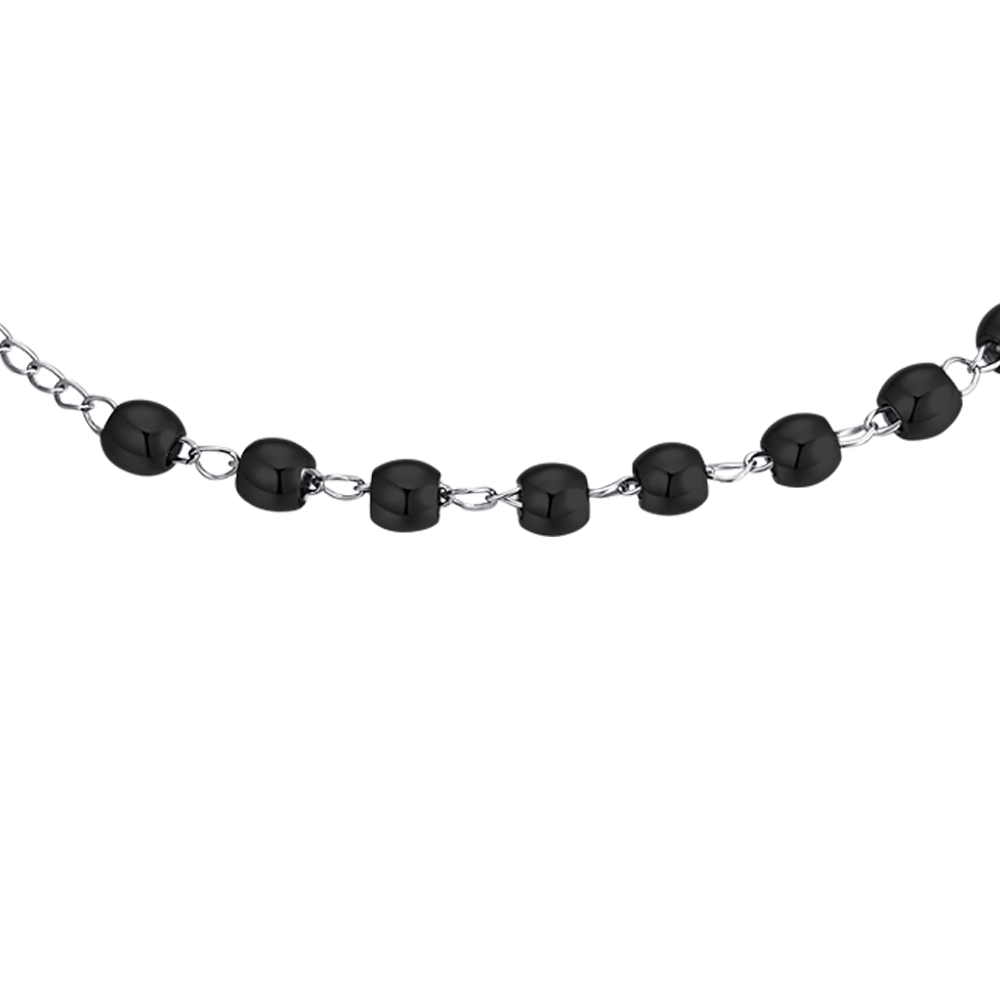 BRACCIALE UOMO ROSARIO IN ACCIAIO NERO