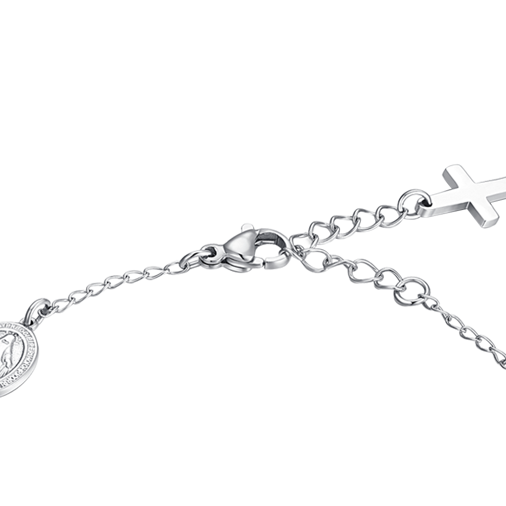 BRACCIALE UOMO ROSARIO IN ACCIAIO NERO