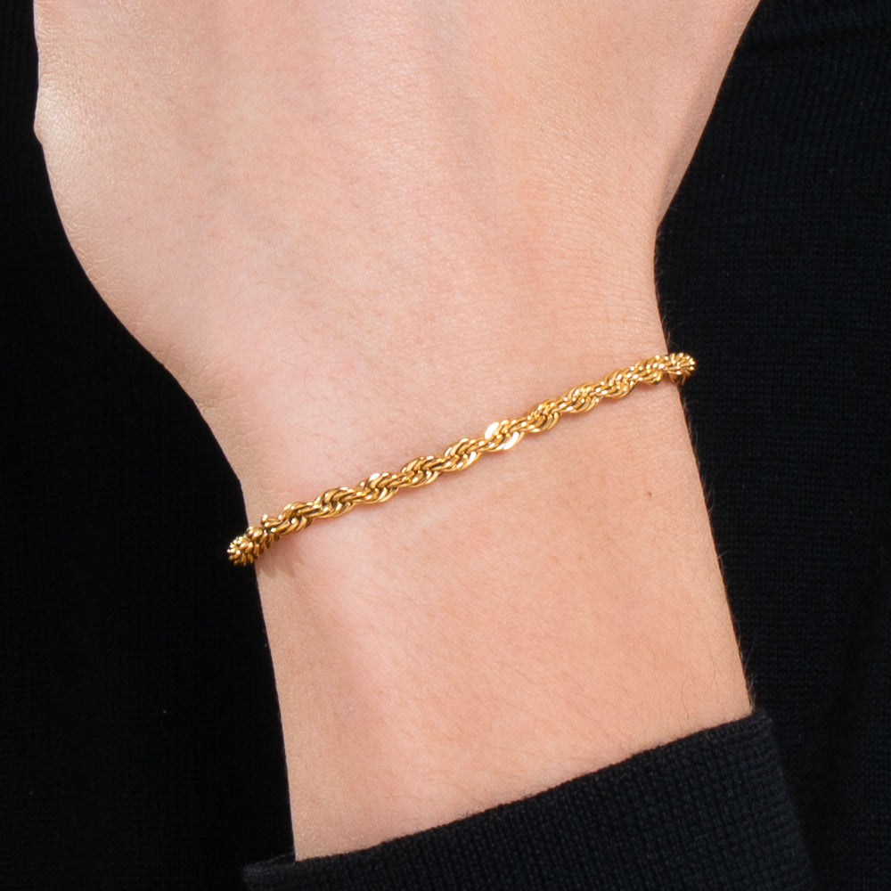 BRACCIALE UOMO IN ACCIAIO IP GOLD