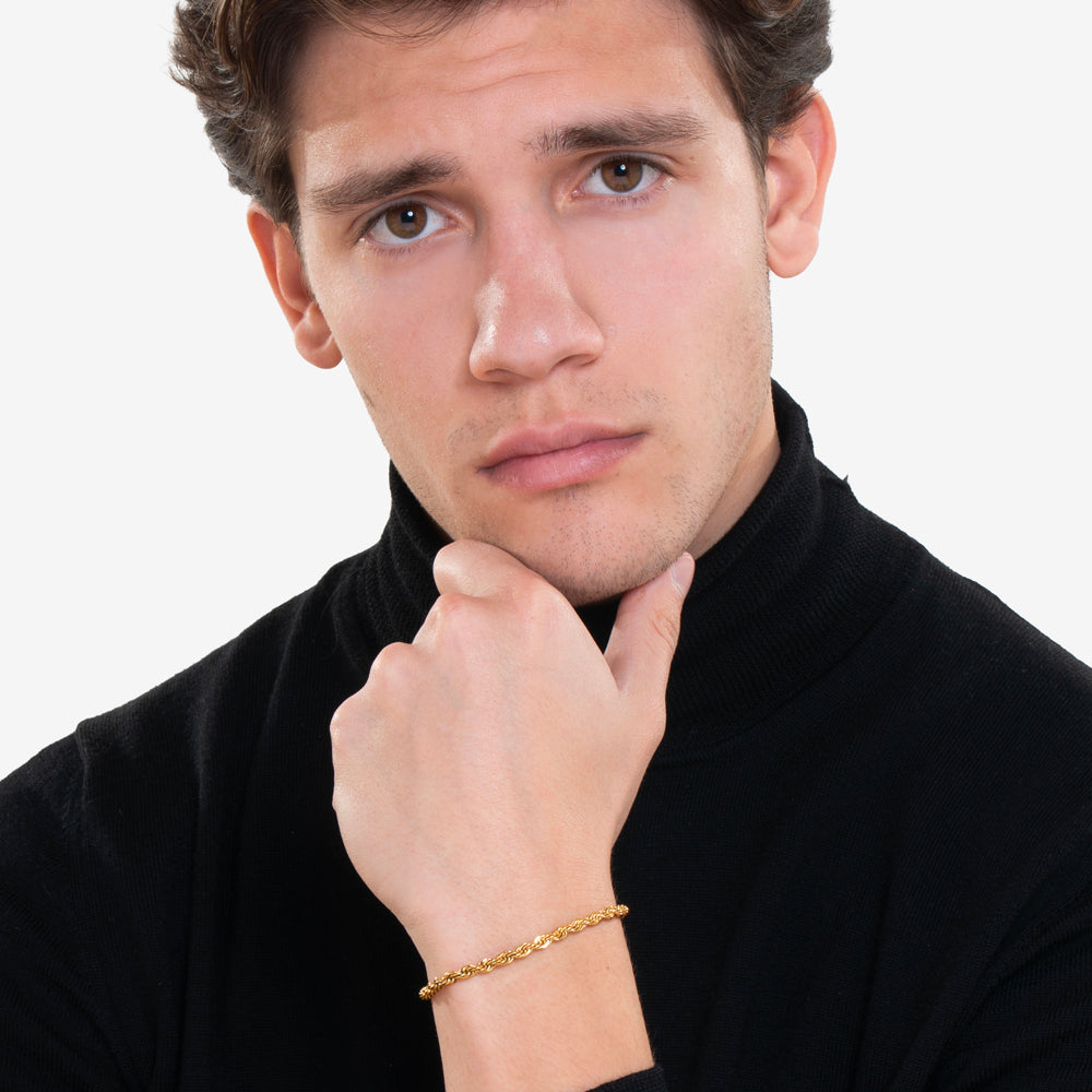 BRACCIALE UOMO IN ACCIAIO IP GOLD