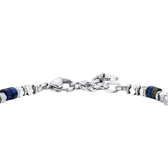 BRACCIALE UOMO IN ACCIAIO CON EMATITE E PIETRE LAPIS