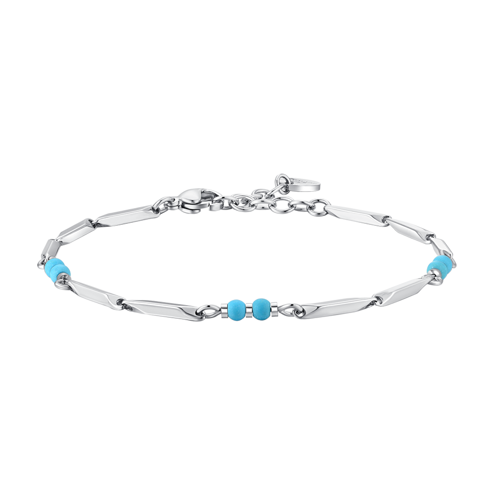 BRACCIALE UOMO IN ACCIAIO CON PIETRE TURCHESI
