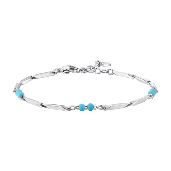 BRACCIALE UOMO IN ACCIAIO CON PIETRE TURCHESI