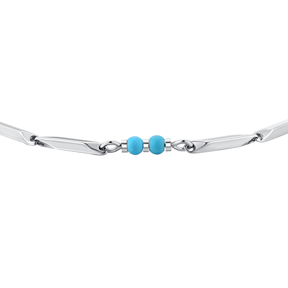 BRACCIALE UOMO IN ACCIAIO CON PIETRE TURCHESI