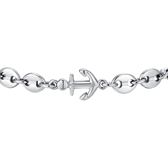 BRACCIALE UOMO IN ACCIAIO CON ANCORA ED ELEMENTI IN ACCIAIO