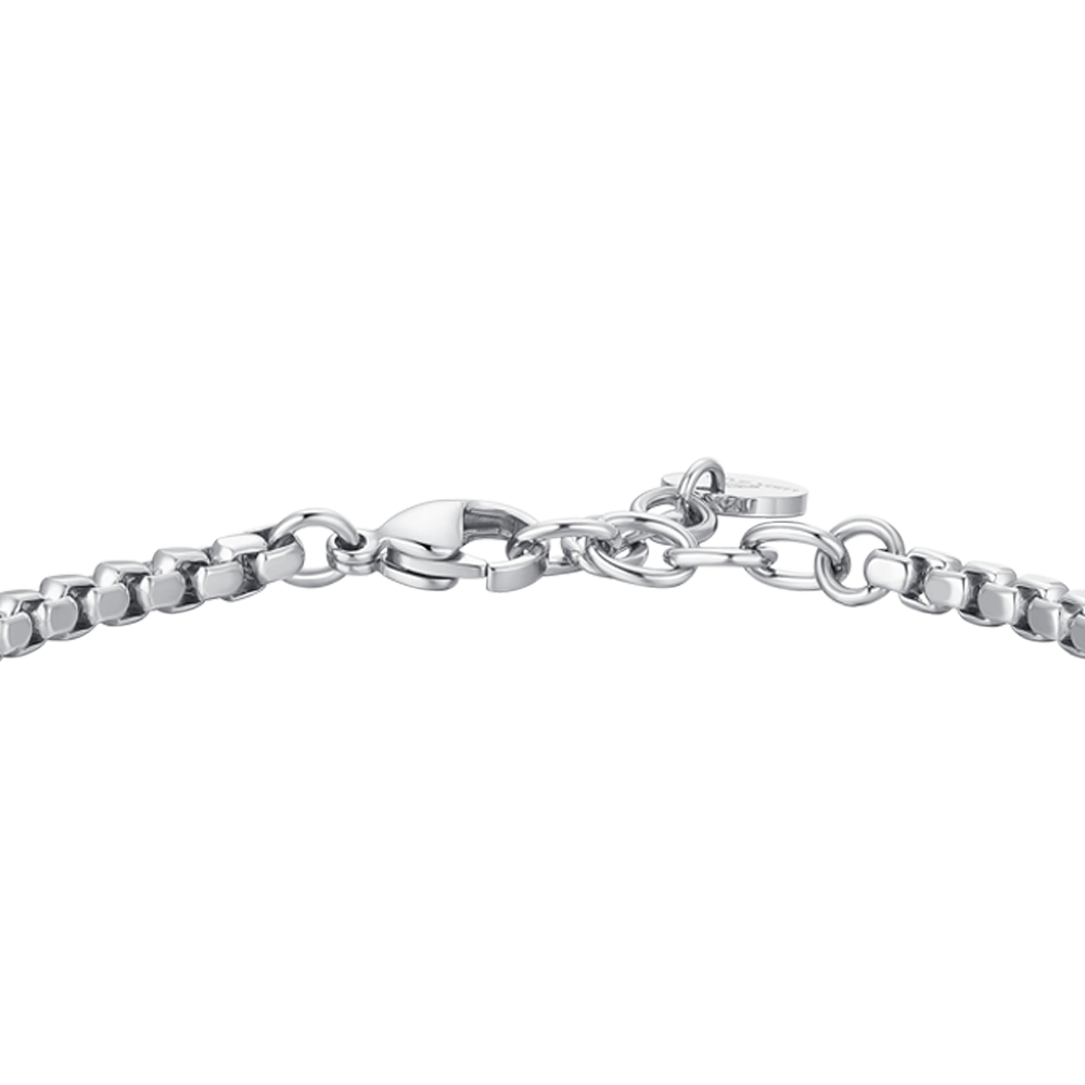 BRACCIALE UOMO IN ACCIAIO CON ANCORA ED ELEMENTI IN ACCIAIO IP NERO