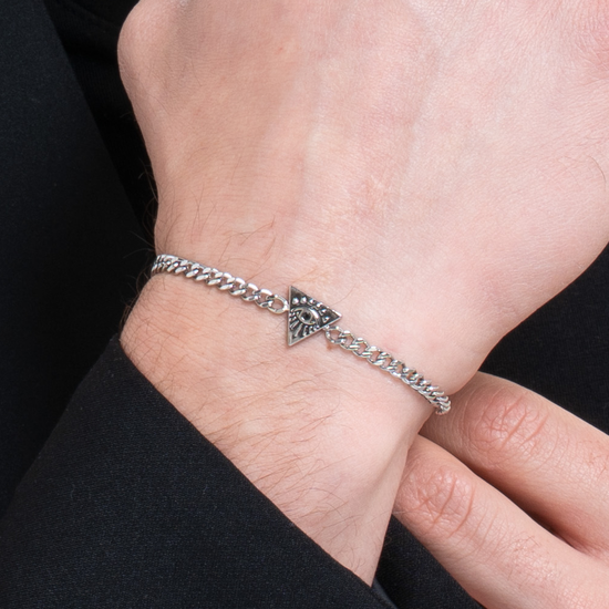 BRACCIALE UOMO IN ACCIAIO CON OCCHIO
