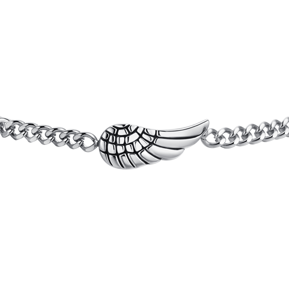 BRACCIALE UOMO IN ACCIAIO CON ALA