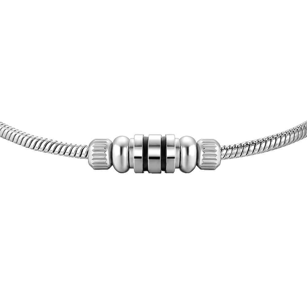 Bracciale Uomo Sector No Limits Energy, In Acciaio, Smalto Nero, Lunghezza 22 Cm, Modello SAFT75