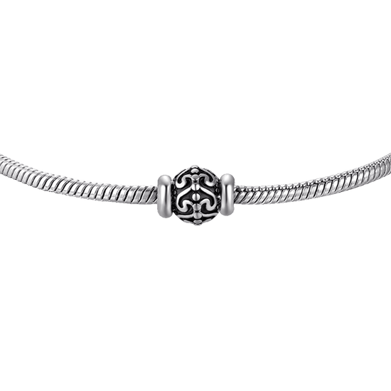 BRACCIALE UOMO IN ACCIAIO CON ELEMENTO CON SMALTO NERO