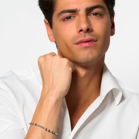 BRACCIALE UOMO IN ACCIAIO CON EMATITE SILVER