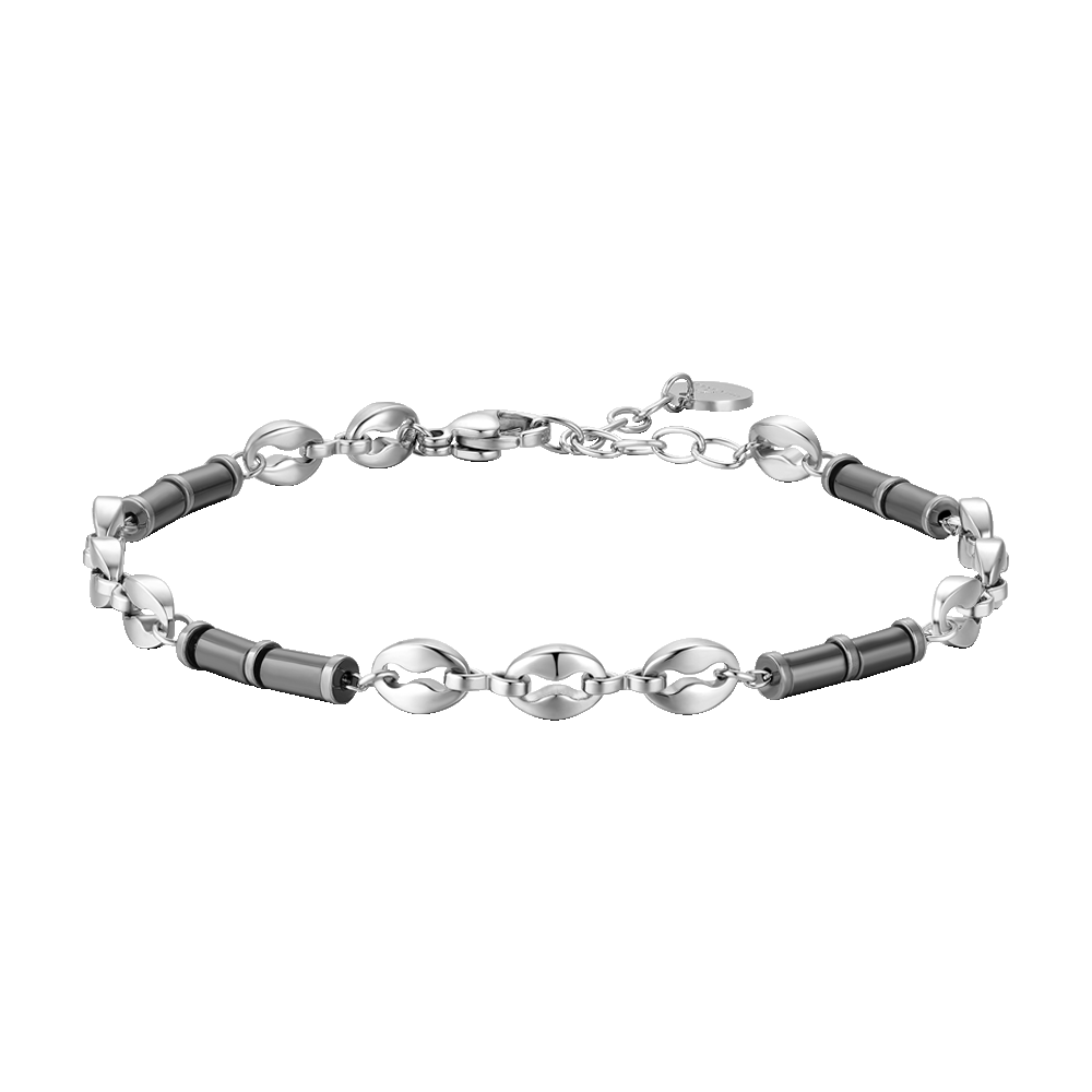 BRACCIALE UOMO IN ACCIAIO CON EMATITE GRIGIA