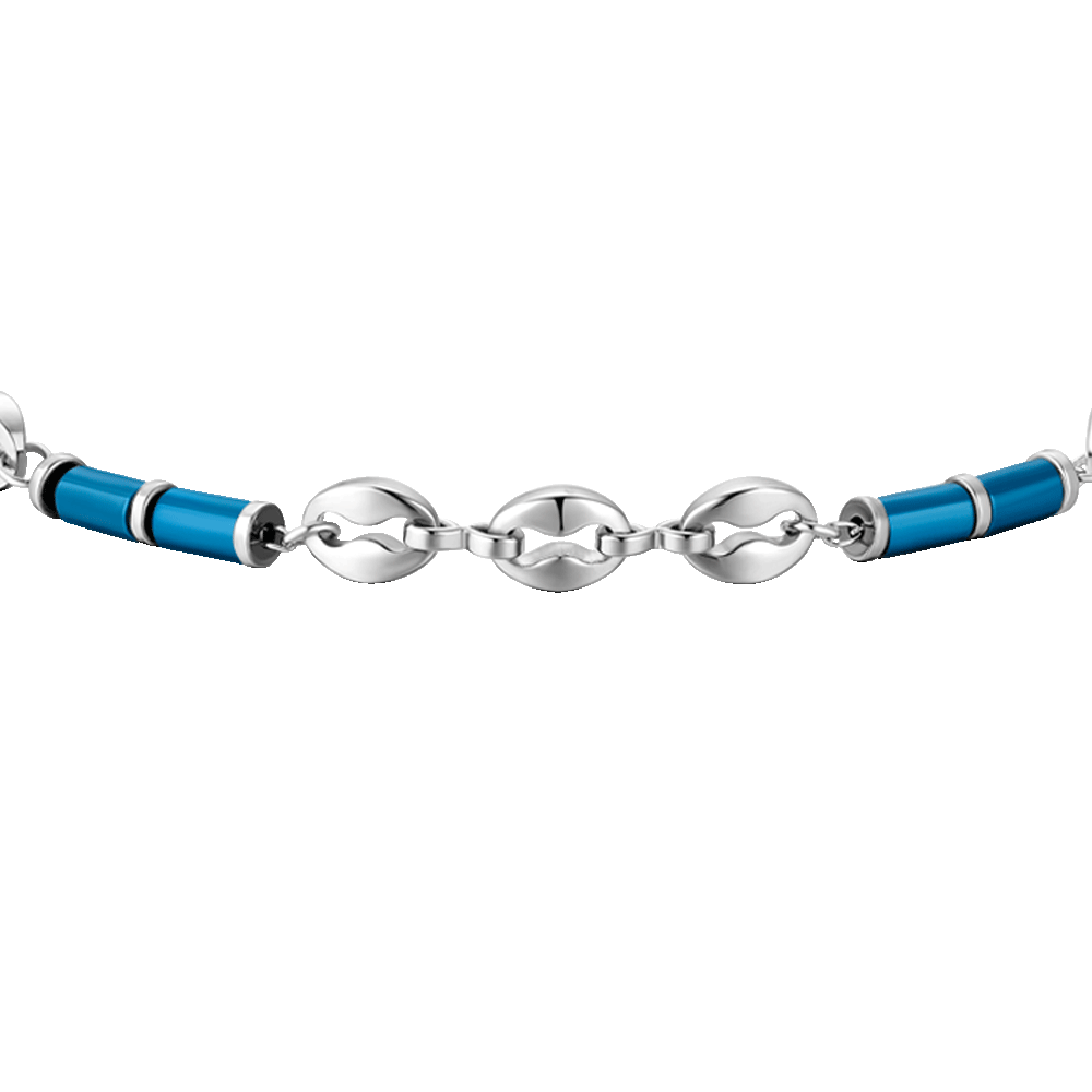 BRACCIALE UOMO IN ACCIAIO CON EMATITE BLU
