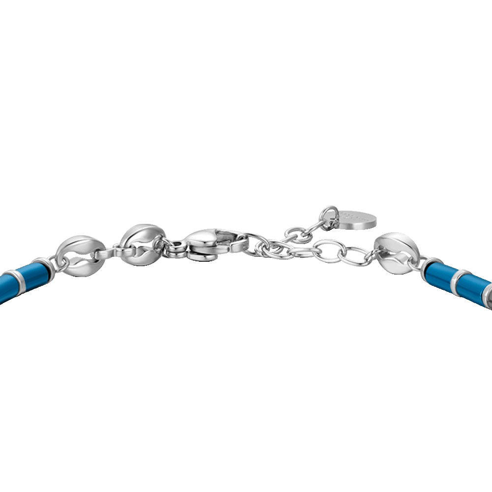 BRACCIALE UOMO IN ACCIAIO CON EMATITE BLU