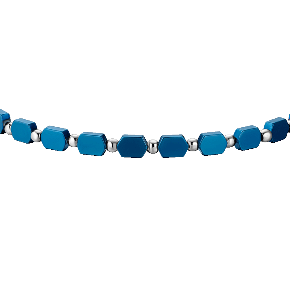BRACCIALE UOMO IN ACCIAIO CON EMATITE BLU