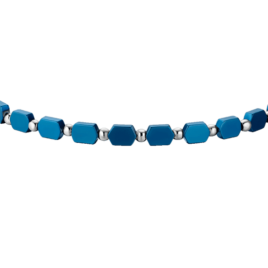 BRACCIALE UOMO IN ACCIAIO CON EMATITE BLU
