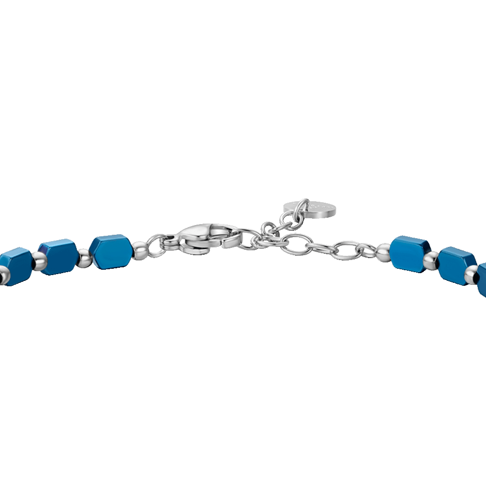 BRACCIALE UOMO IN ACCIAIO CON EMATITE BLU