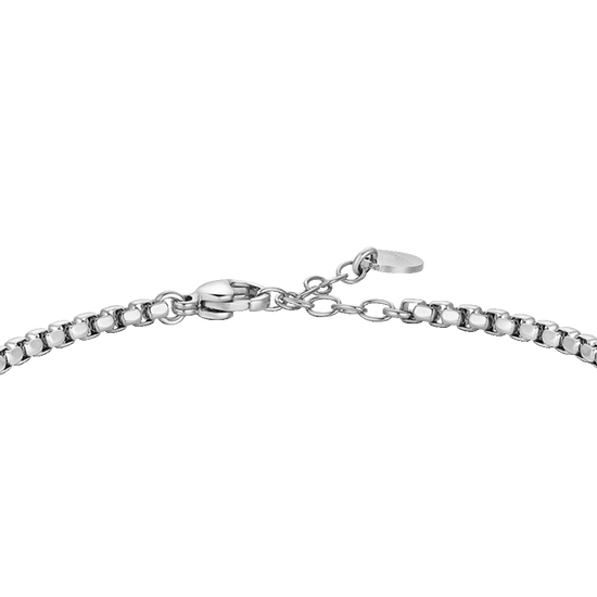 BRACCIALE TENNIS UOMO IN ACCIAIO CON ROSA DEI VENTI IP ROSE E ZIRCONI NERI