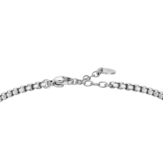 BRACCIALE TENNIS UOMO IN ACCIAIO CON INFINITO IP ROSE E ZIRCONI BIANCHI