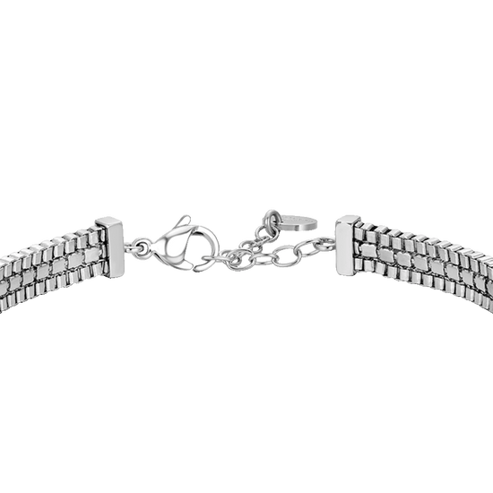 BRACCIALE UOMO IN ACCIAIO E ZIRCONI BIANCHI