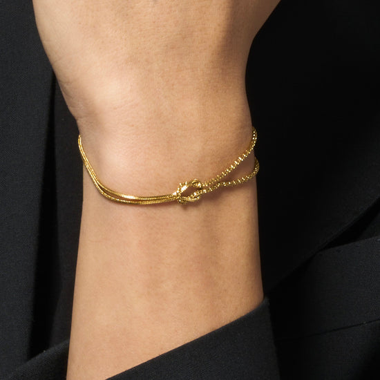 BRACCIALE UOMO IN ACCIAIO IP GOLD CON NODO