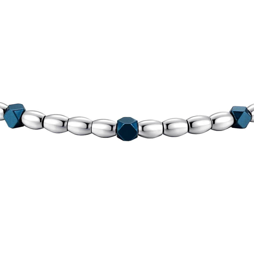 BRACCIALE UOMO IN ACCIAIO CON ELEMENTI IN EMATITE BLU
