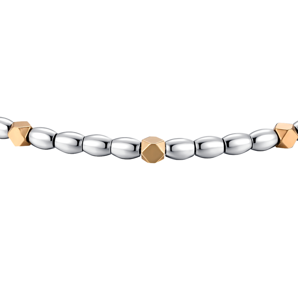 BRACCIALE UOMO IN ACCIAIO CON ELEMENTI IN EMATITE IP GOLD
