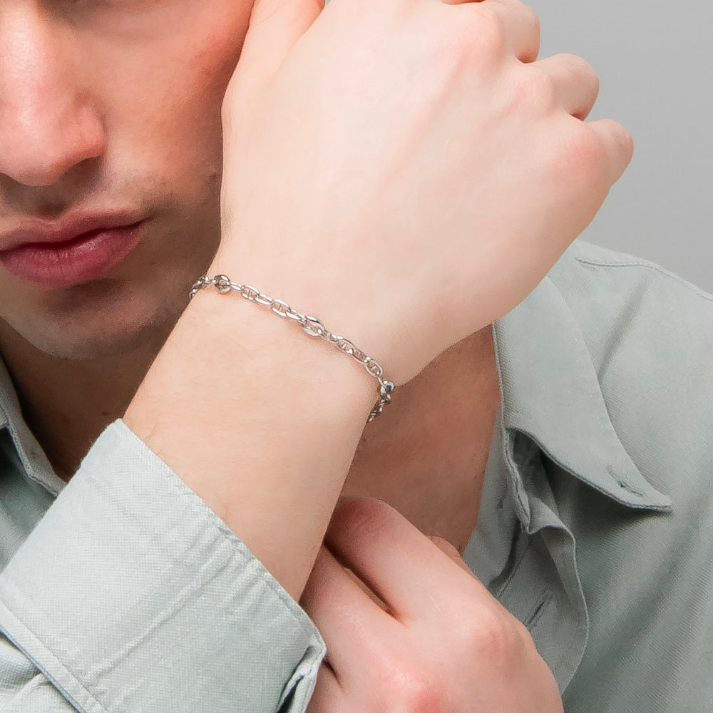 BRACCIALE UOMO IN ACCIAIO CON ELEMENTI IN ACCIAIO