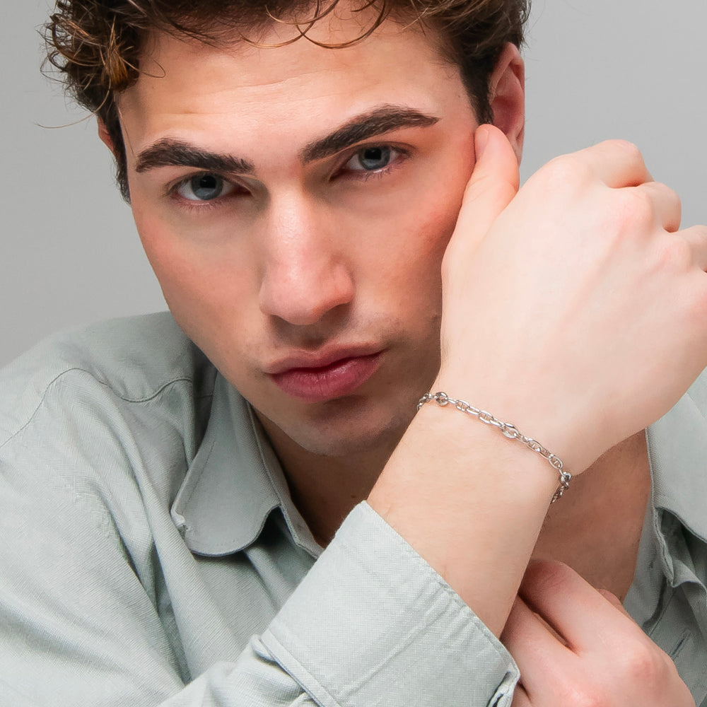 BRACCIALE UOMO IN ACCIAIO CON ELEMENTI IN ACCIAIO