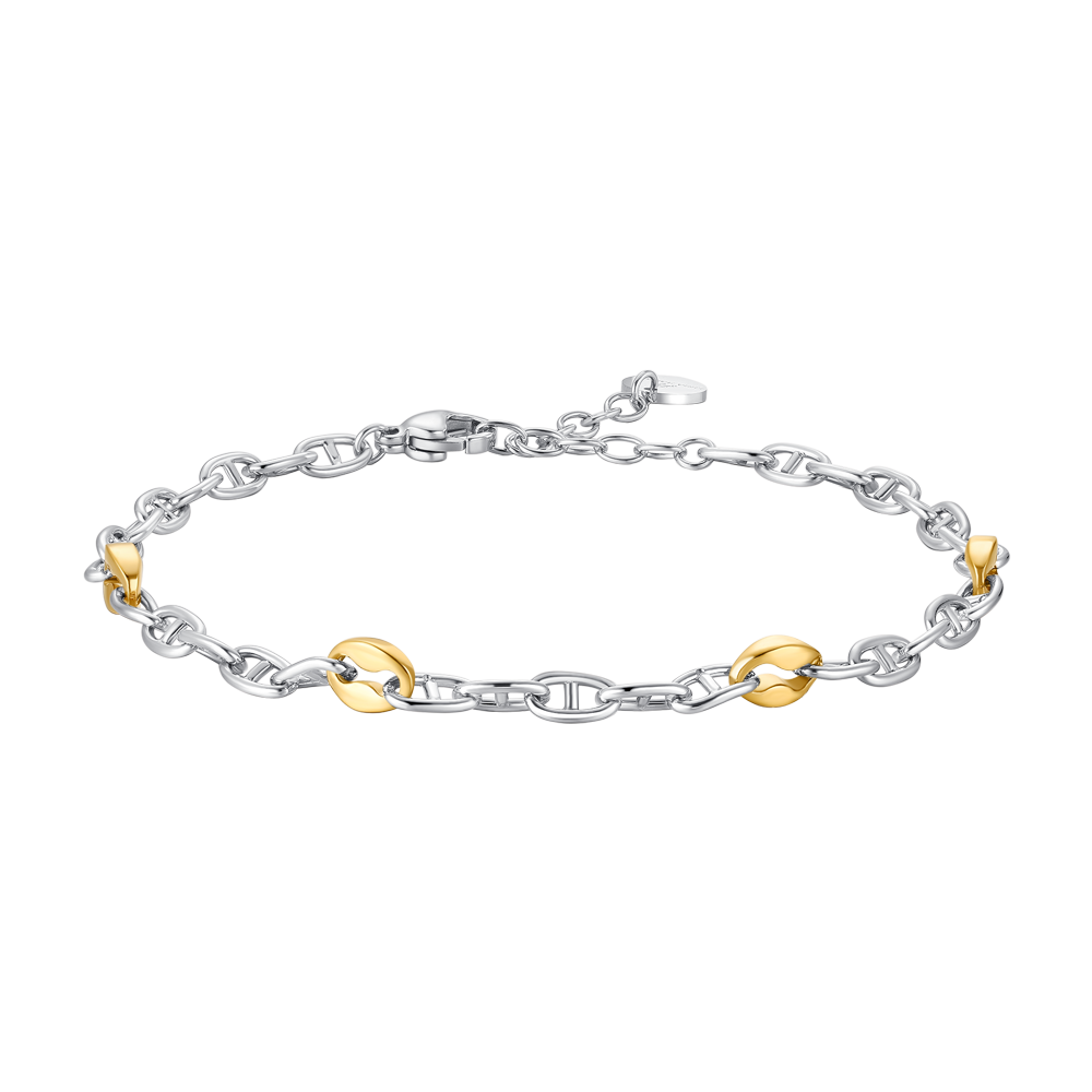 BRACCIALE UOMO IN ACCIAIO CON ELEMENTI IN ACCIAIO IP GOLD