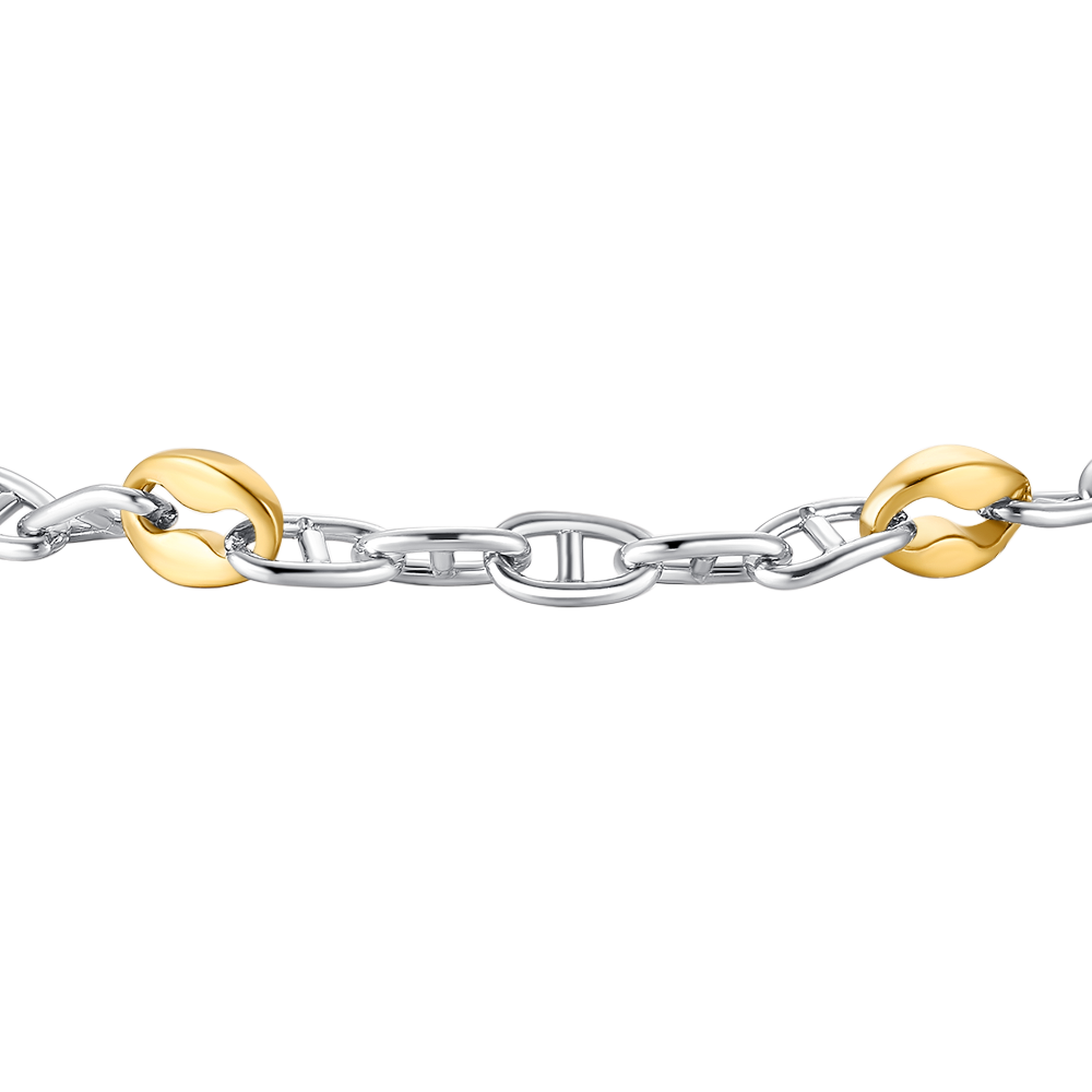 BRACCIALE UOMO IN ACCIAIO CON ELEMENTI IN ACCIAIO IP GOLD