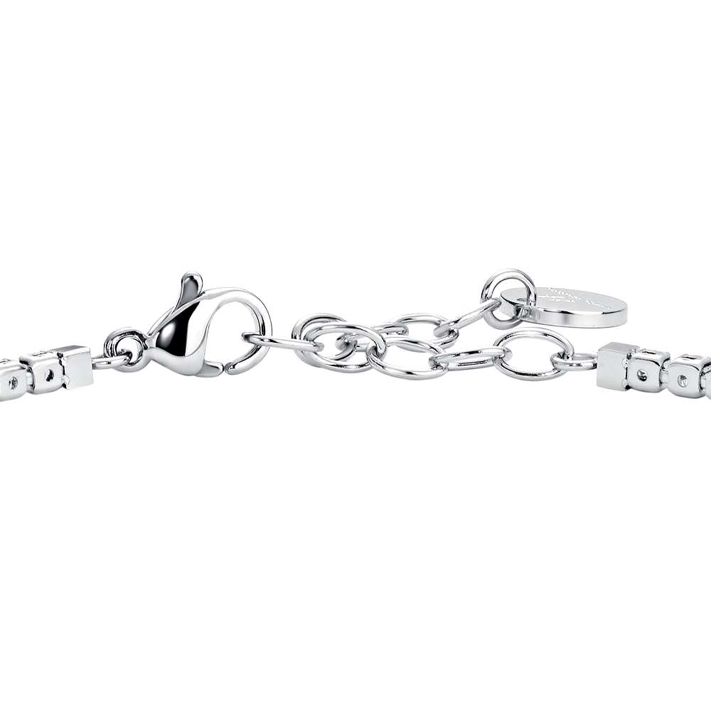 BRACCIALE UOMO IN ACCIAIO CON ZIRCONI BIANCHI