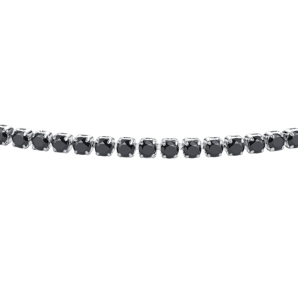 BRACCIALE UOMO IN ACCIAIO CON ZIRCONI NERI