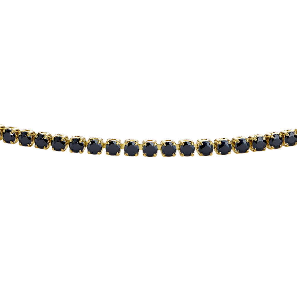 BRACCIALE UOMO IN ACCIAIO IP GOLD CON ZIRCONI NERI