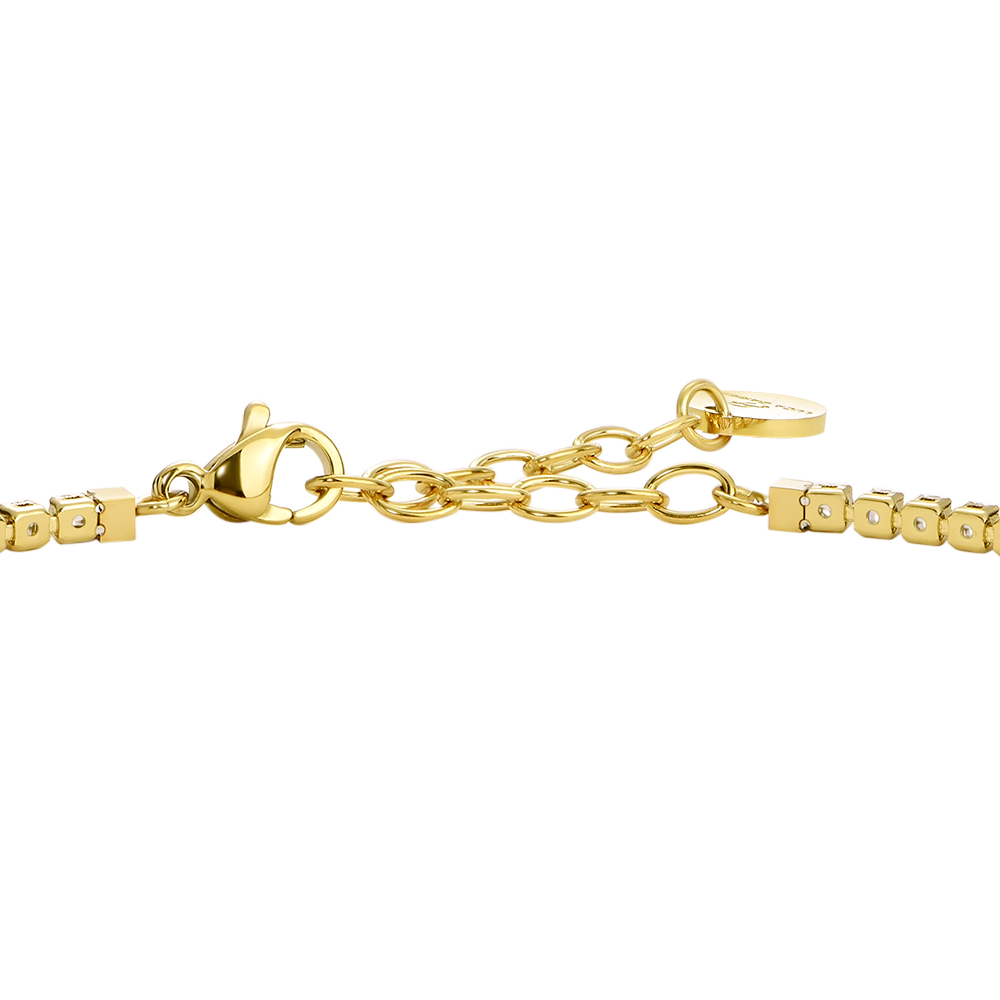 BRACCIALE UOMO IN ACCIAIO IP GOLD CON ZIRCONI NERI