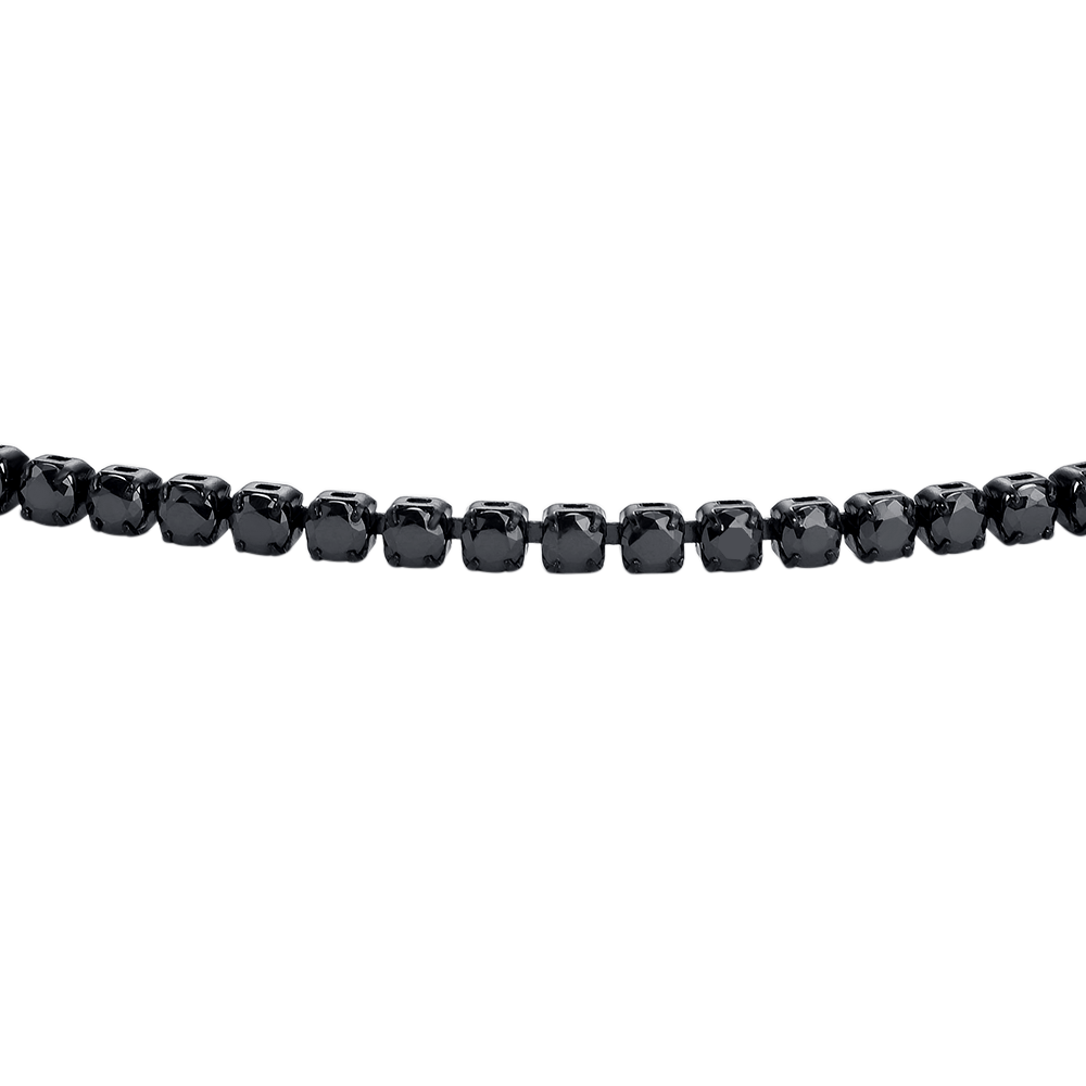 BRACCIALE UOMO IN ACCIAIO IP NERO CON ZIRCONI NERI