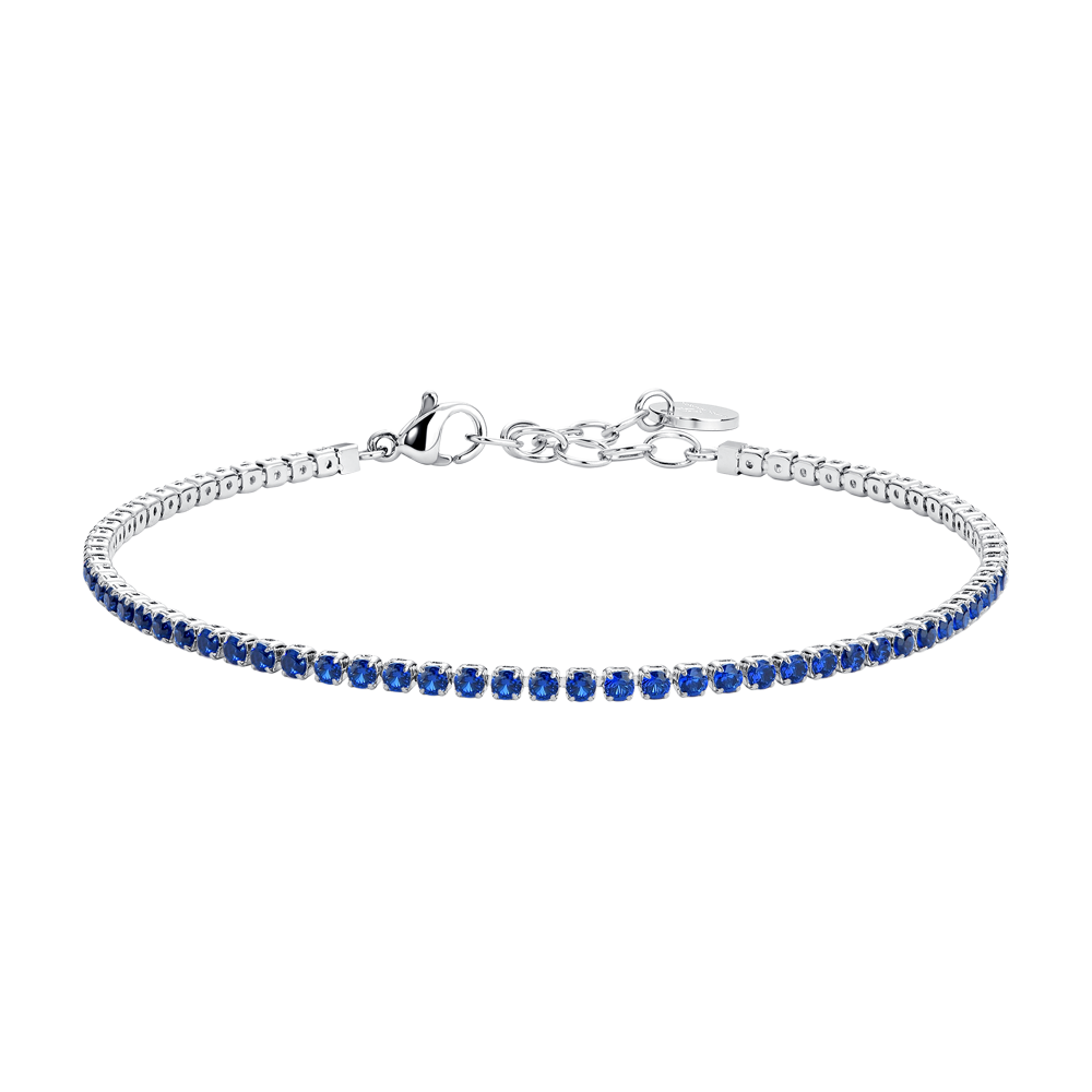 BRACCIALE UOMO IN ACCIAIO CON ZIRCONI BLU