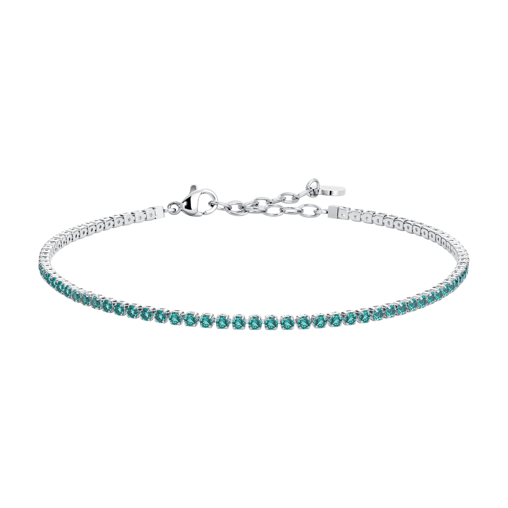 BRACCIALE UOMO IN ACCIAIO CON ZIRCONI VERDI