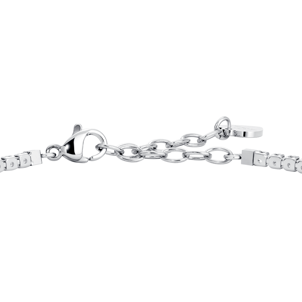 BRACCIALE UOMO IN ACCIAIO CON ZIRCONI VERDI