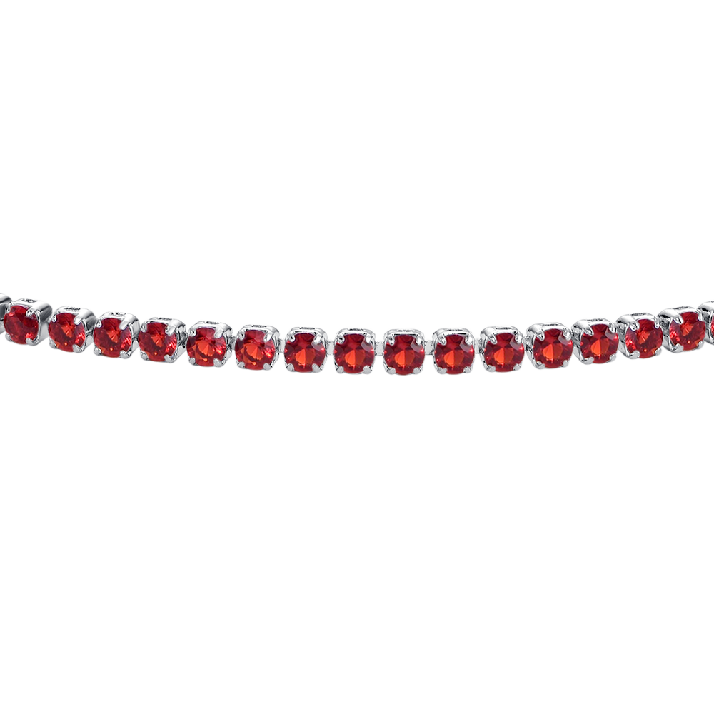BRACCIALE UOMO IN ACCIAIO CON ZIRCONI ROSSI